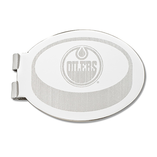 Edmonton Oilers Silver Plated Laser Engraved Money Clip