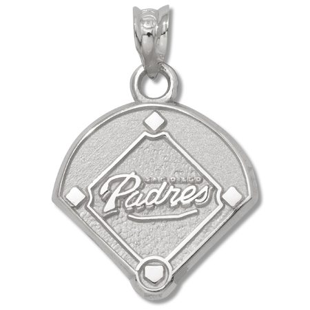 Sterling Silver 5/8in San Diego Padres Field Pendant
