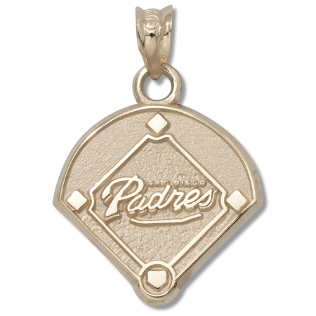 14kt Yellow Gold 5/8in San Diego Padres Field Pendant