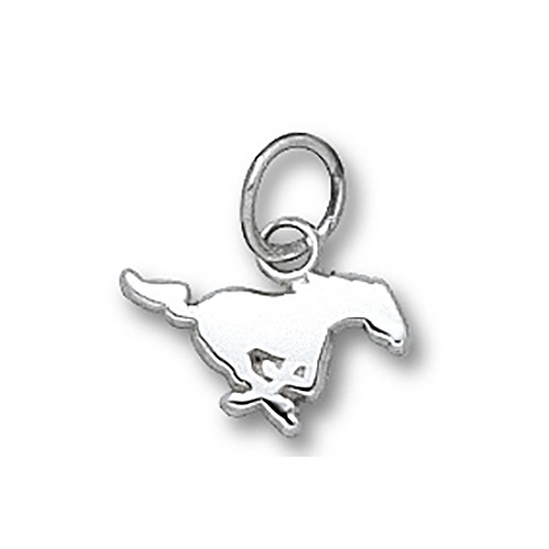 Sterling Silver 1/4in SMU Mustang Pendant