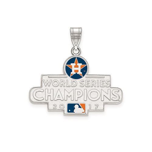 Sterling Silver 1in Houston Astros World Series 2017 Enamel Pendant