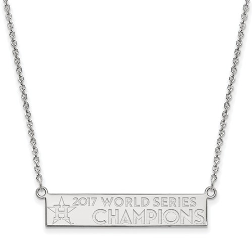 Sterling Silver Houston Astros World Series 2017 Bar Necklace