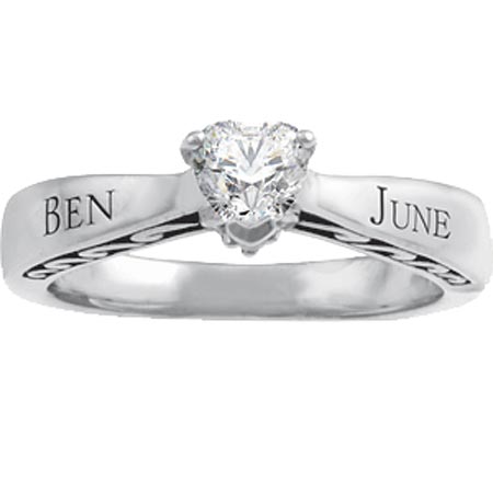 14kt White Gold Bonded Promise Ring