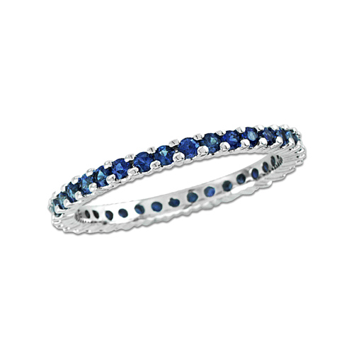 14kt White Gold .80 ct tw Sapphire Eternity Wedding Band