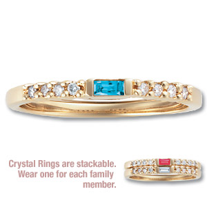 Crystal Stackable Ring with Diamond Accents