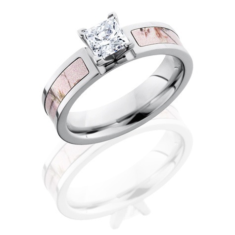 Cobalt Chrome 5mm Realtree Pink Camo Ring with CZ CC5FPRTAPCZ