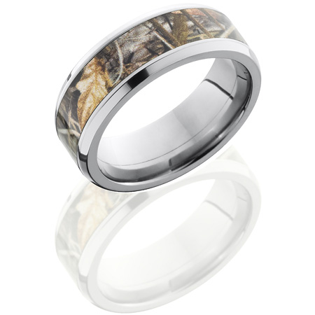 8mm Realtree Titanium Camo Ring with Beveled Edges