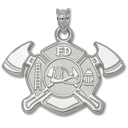 Sterling Silver 5/8in Fire Axes Pendant