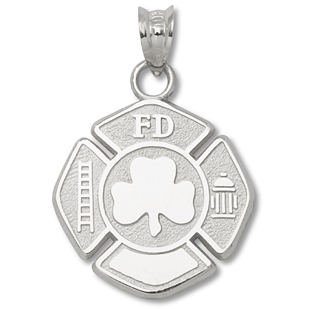 Sterling Silver 5/8in Fire Department Maltese Cross Shamrock Charm