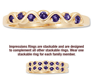 Impressions Ring with 1 simulated birthstone in 14kt white gold