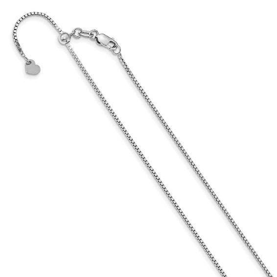 14kt White Gold Adjustable Box Chain