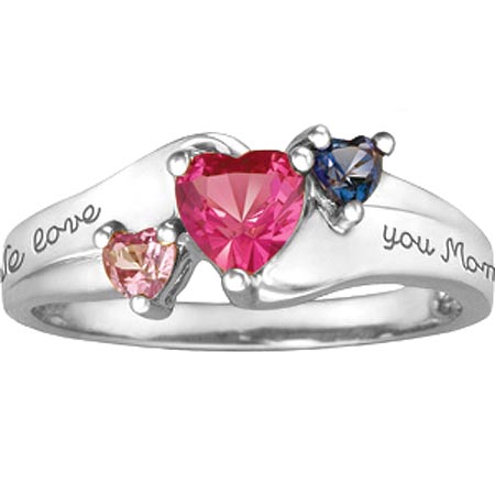 14kt White Gold Jewel Mother's Ring