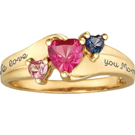 Gold-plated Sterling Silver Jewel Mother's Ring