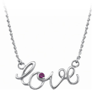 Sterling Silver Love Script Necklace