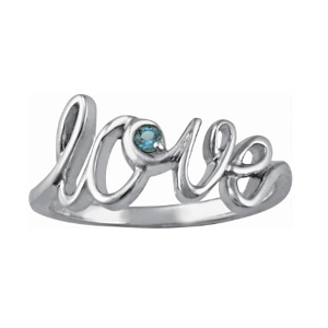 Sterling Silver Love Script Ring