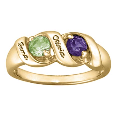 Melodic Rounds 14kt Yellow Gold Mother's Ring