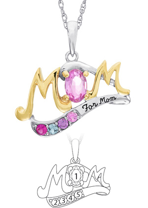 Sterling Silver and 10kt Gold MOM Necklace