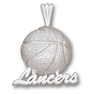 Longwood Lancers 5/8in Sterling Silver Basketball Pendant