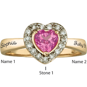 Gold-Plated Sterling Silver Princess Ring with Genuine Stones