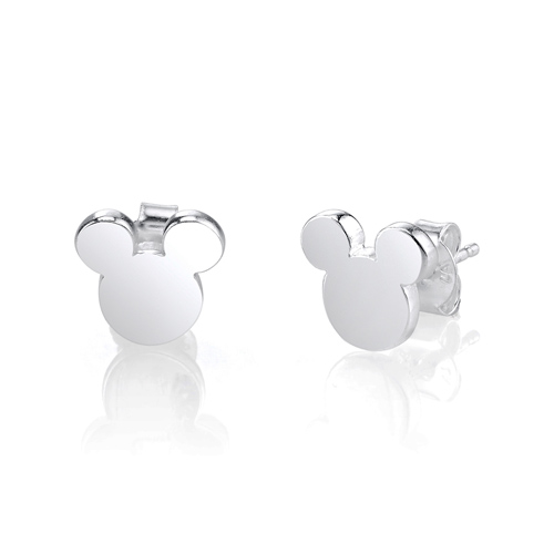 Sterling Silver Mickey Mouse Silhouette Earrings