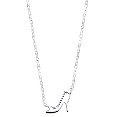 Sterling Silver Cinderella Slipper Necklace with 18in Chain