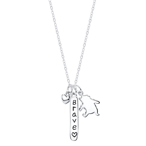 Sterling Silver Winnie the Pooh Pendant with 18in Chain