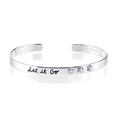 Sterling Silver Let It Go Frozen Cuff Bangle