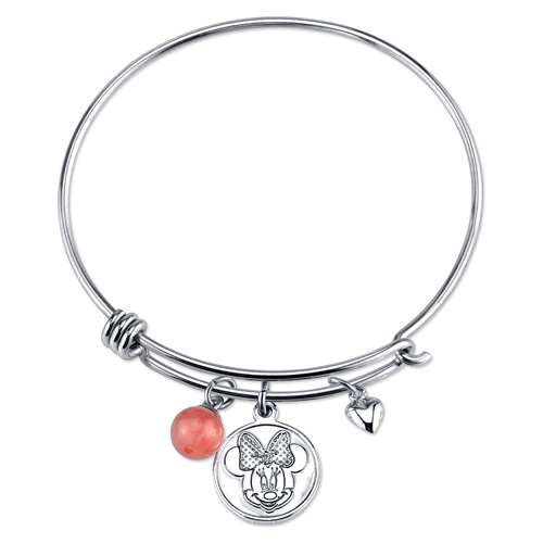 Sterling Love and Kisses Minnie Mouse Bangle Bracelet