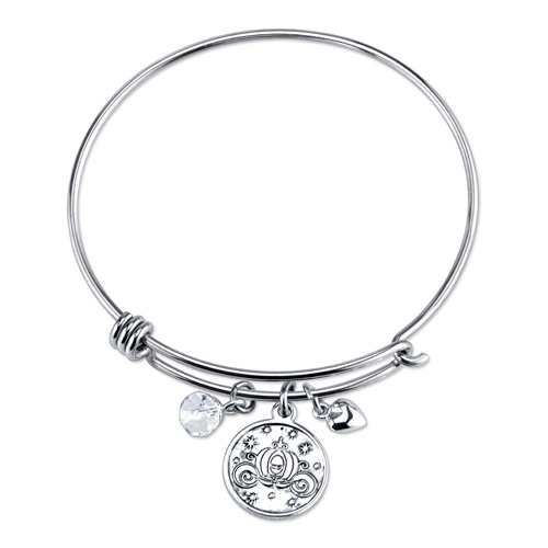 Sterling Silver Believe Cinderella Bangle Bracelet