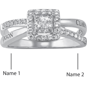 14kt White Gold Romantic Promise Ring