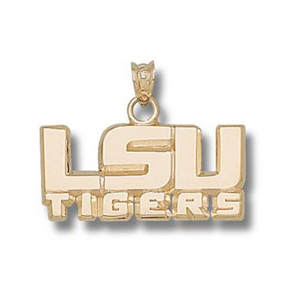 10kt Yellow Gold 7/16in LSU Tigers Pendant