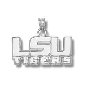 Sterling Silver 7/16in LSU Tigers Pendant