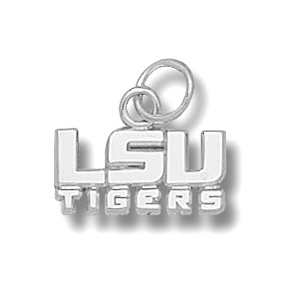 LSU Tigers 1/4in Sterling Silver Pendant