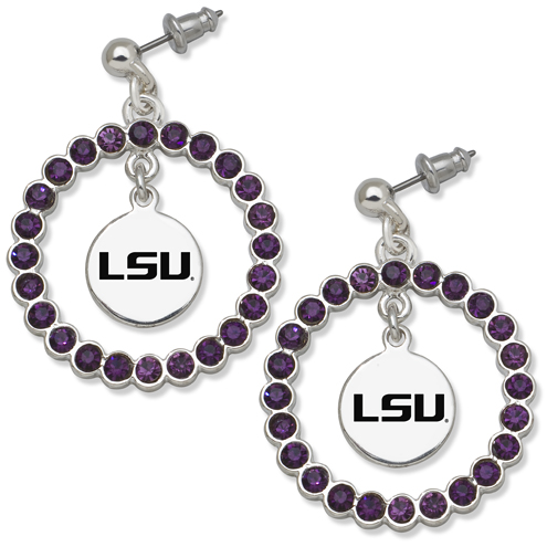 Louisiana State University Spirit Crystal Logo Earrings