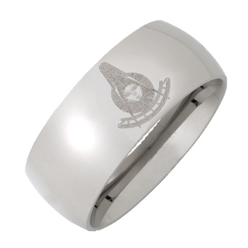 Stainless Steel 8mm Domed Past Master Mason Ring