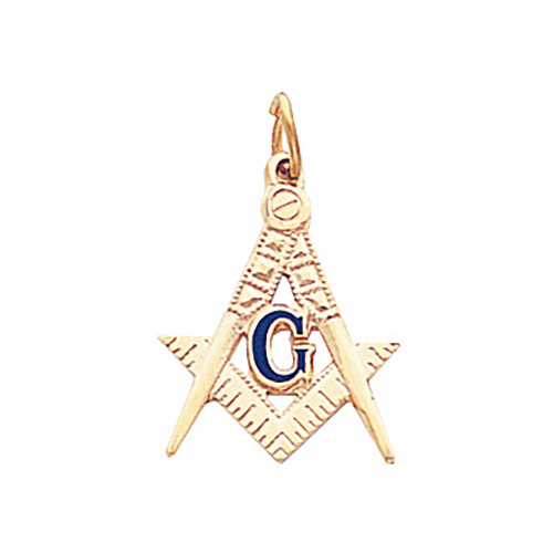 10kt Yellow Gold 3/4in Masonic Pendant