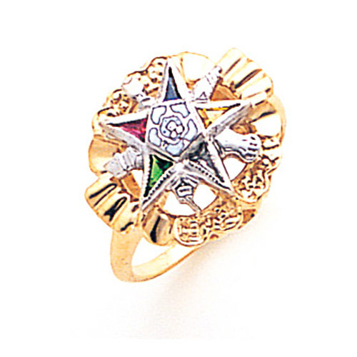 Eastern Star Ring with Scooped Top 10k Yellow Gold