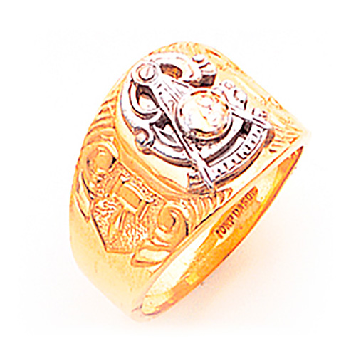 Large Masonic Past Master Ring - 14k Gold