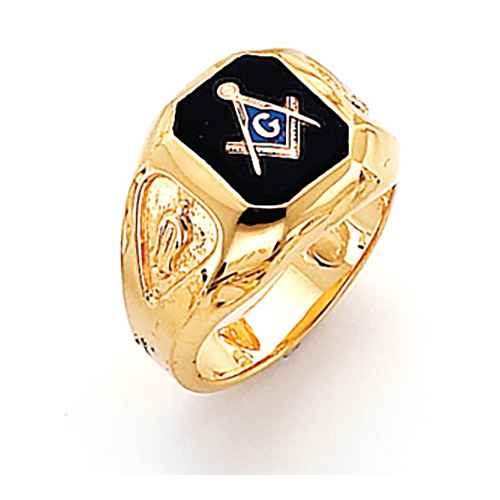 Vermeil Octagonal Masonic Ring MASCJ1155YP | Joy Jewelers