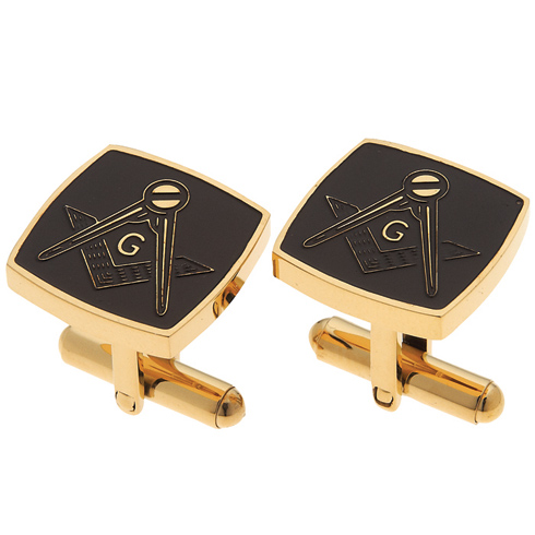 14kt Gold-plated Square Masonic Cufflinks