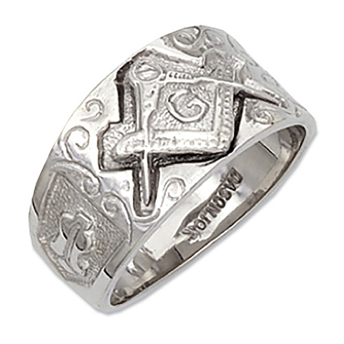 Sterling Silver Masonic Blue Lodge Ring 
