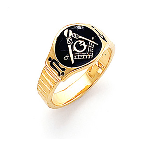 Vermeil Round Blue Lodge Masonic Ring
