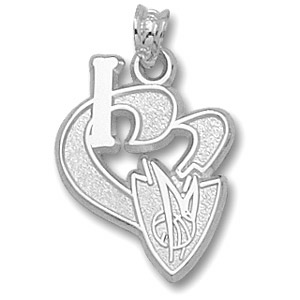 Dallas Mavericks 3/4in Sterling Silver I Heart Logo Pendant