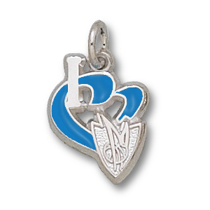 Dallas Mavericks 1/2in Heart Pendant Sterling Silver