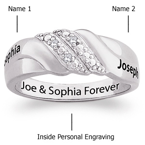 Promise ring with interior engraving