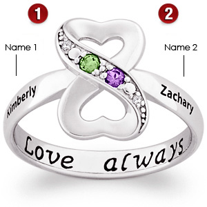 Infinity Hearts Sterling Silver Promise Ring