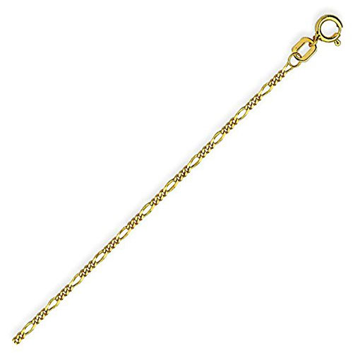 14k Yellow Gold Adjustable Figaro Children's Chain 13in to 15in