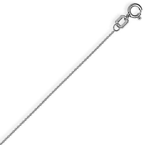 14k White Gold Adjustable Cable Children's Chain 13in to 15in