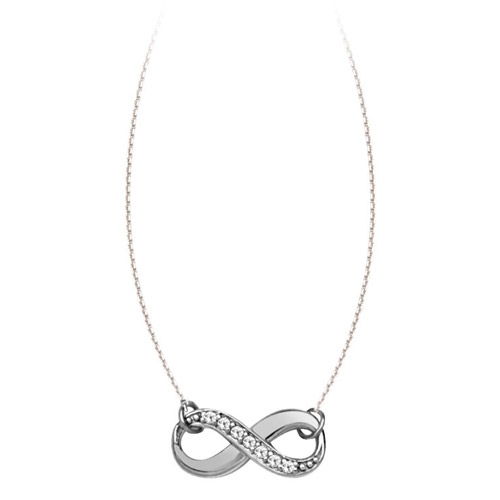 1/10 ct tw Diamond Infinity Necklace 18in 14k White Gold