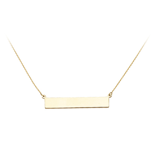 14kt Yellow Gold Bar Nameplate 18in Necklace